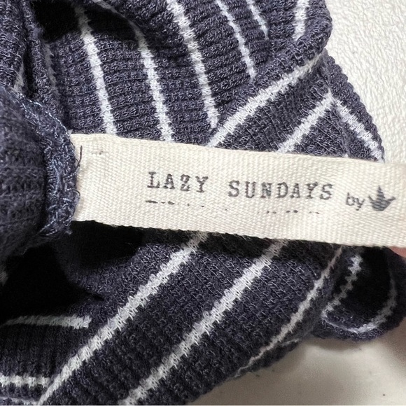 ANTHROPOLOGIE Lazy Days by Papercrane Waffle Knit Stripe Oversized Pullover - Picture 5 of 8